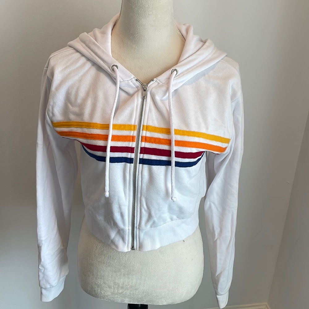 White Rainbow Hooded Sweatshirt